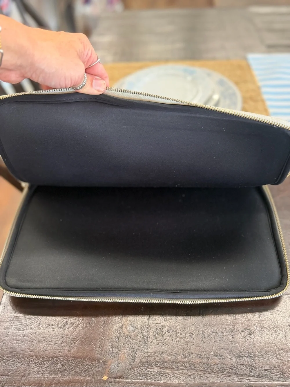 kate spade Two-Tone Cream and Black Laptop Sleeve
